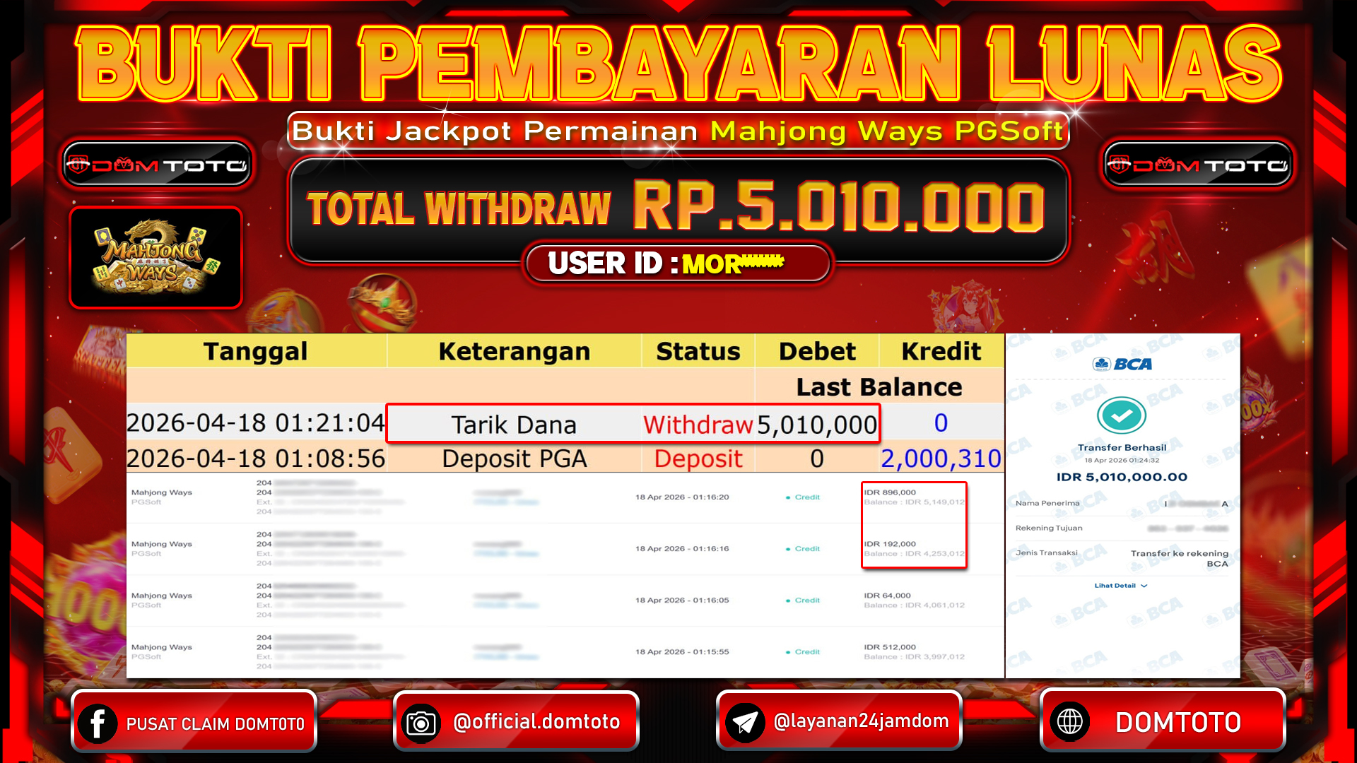 JACKPOT SLOT  Mahjong Ways PGSoft 18 APRIL 2026